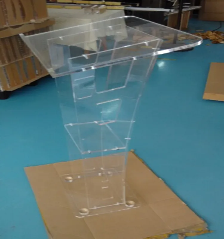 Floor Standing Acrylic Lectern with LED lighting Disassemable Acrylic Platform podium Pulpit clear acrylic stage platform