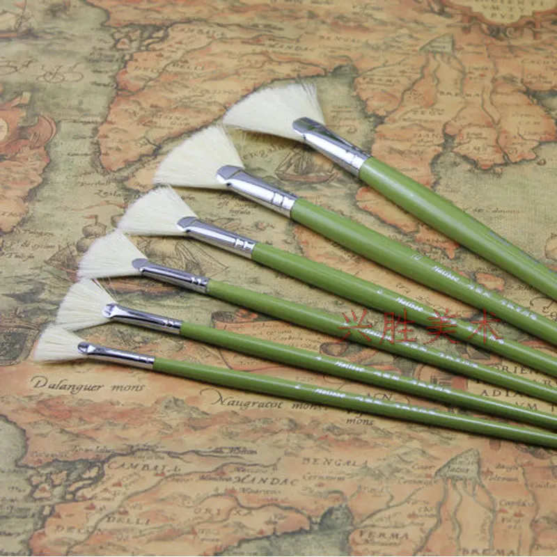 Matisse 6/set good quality fan type bristles hair professional artist oil acrylic gouache paint brush for painting set