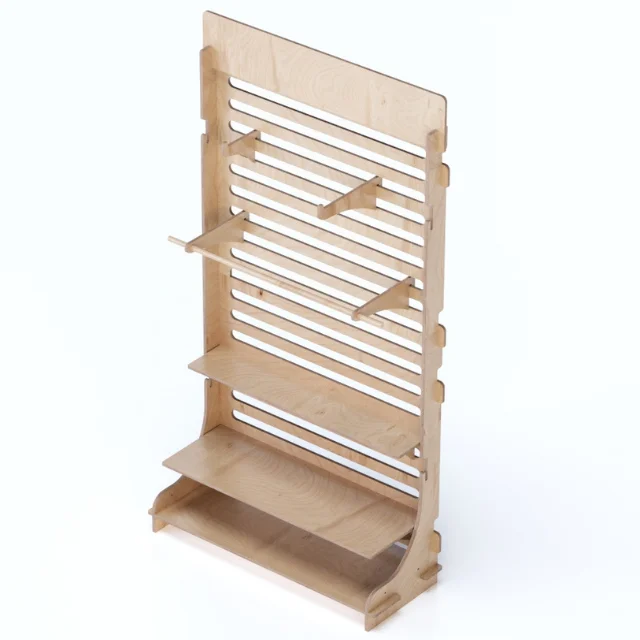 Shoes Display Stand Custom Logo Interlocking Shelving Wooden Wall Display Rack for Shoes