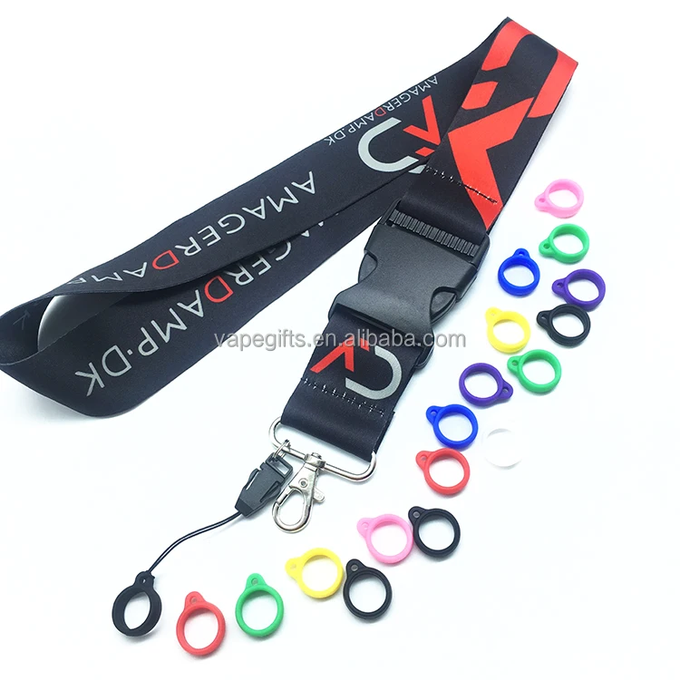 Manufacturer custom elastic vape pen clip e-cigarette holder lanyard