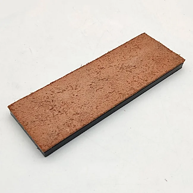 Wood Handle Leather Sharpening Strop Knife Razor Polishing Board with Polish Compound 2 Sided Made