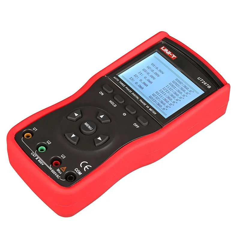 
UNI-T UT267B Intelligent 3 Phase Clamp Voltammeter Three Clamp Phase Voltmeter Power Meter Sequence Measurement AC 600V/20A 
