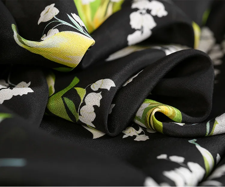 
Printed silk crepe cdc 100% silk fabric for dress/shirt/pajamas 