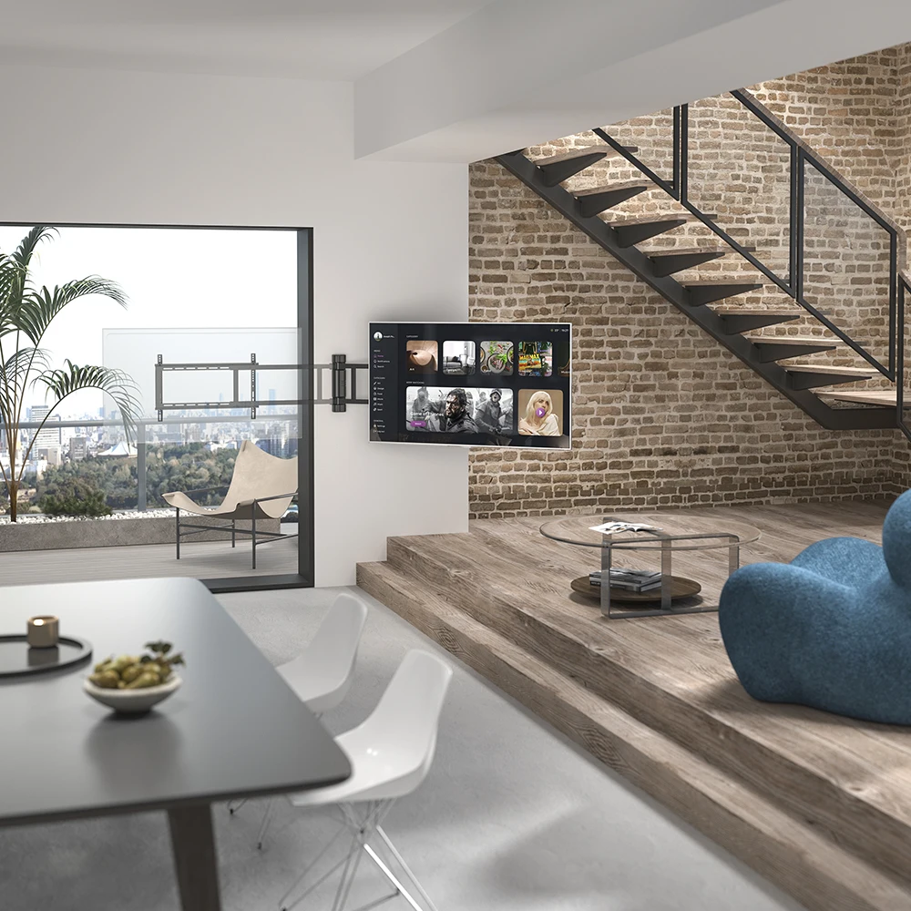 VESA светодиодный ТВ-кронштейн настенный плоский экран полный, моторизованный полный движение Электрический Телевизор настенный кронштейн