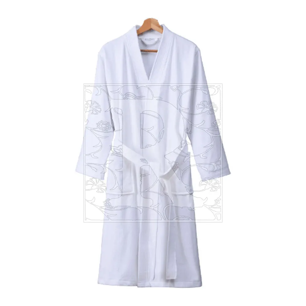 2023 New Premium Quality Unisex Bathrobe White 100% Cotton Hotel Waffle Highly Demanded Premium Quality Hotel Satin Terry Bath