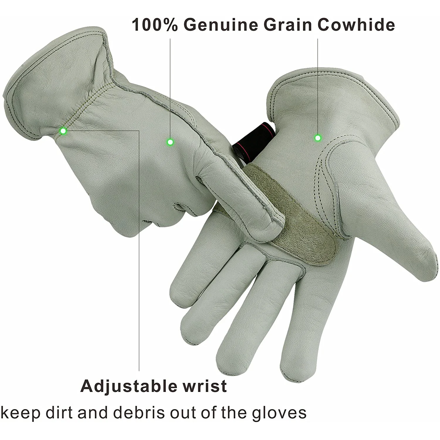 Cow Split Leather Work Gloves Driver Gloves  Truck Warehouse Garden Farm Men Women Outdoor Work Gloves