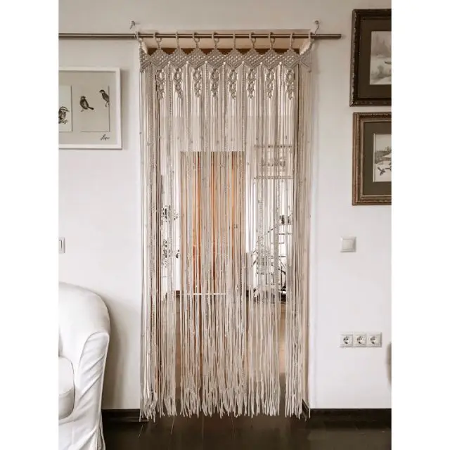 High quality hot sellinglong macrame curtain for Bedroom from India