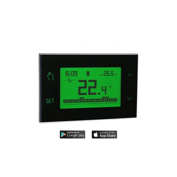 Tuo GSM White VE771800 Wall-mounting Wi-fi Touch Screen Chronothermostat LCD with Backlight with Weekly Programming 130x85x28 Mm