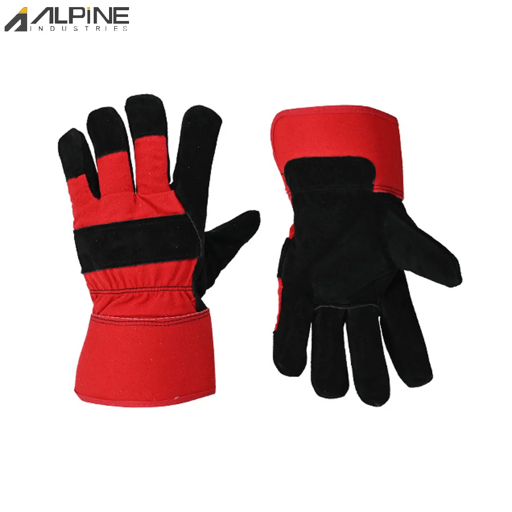 Custom Color Full Branded Custom Top Sale Leather Industrial Work Gloves / Canadian Rigger Gloves Gardening Haulage Gloves