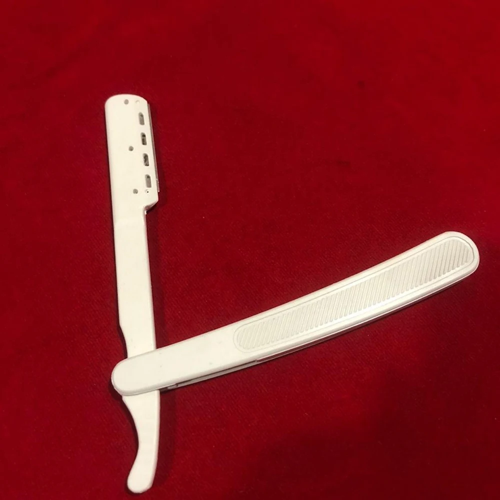 Пластиковая Складная одноразовая прямая Бритва для парикмахерской