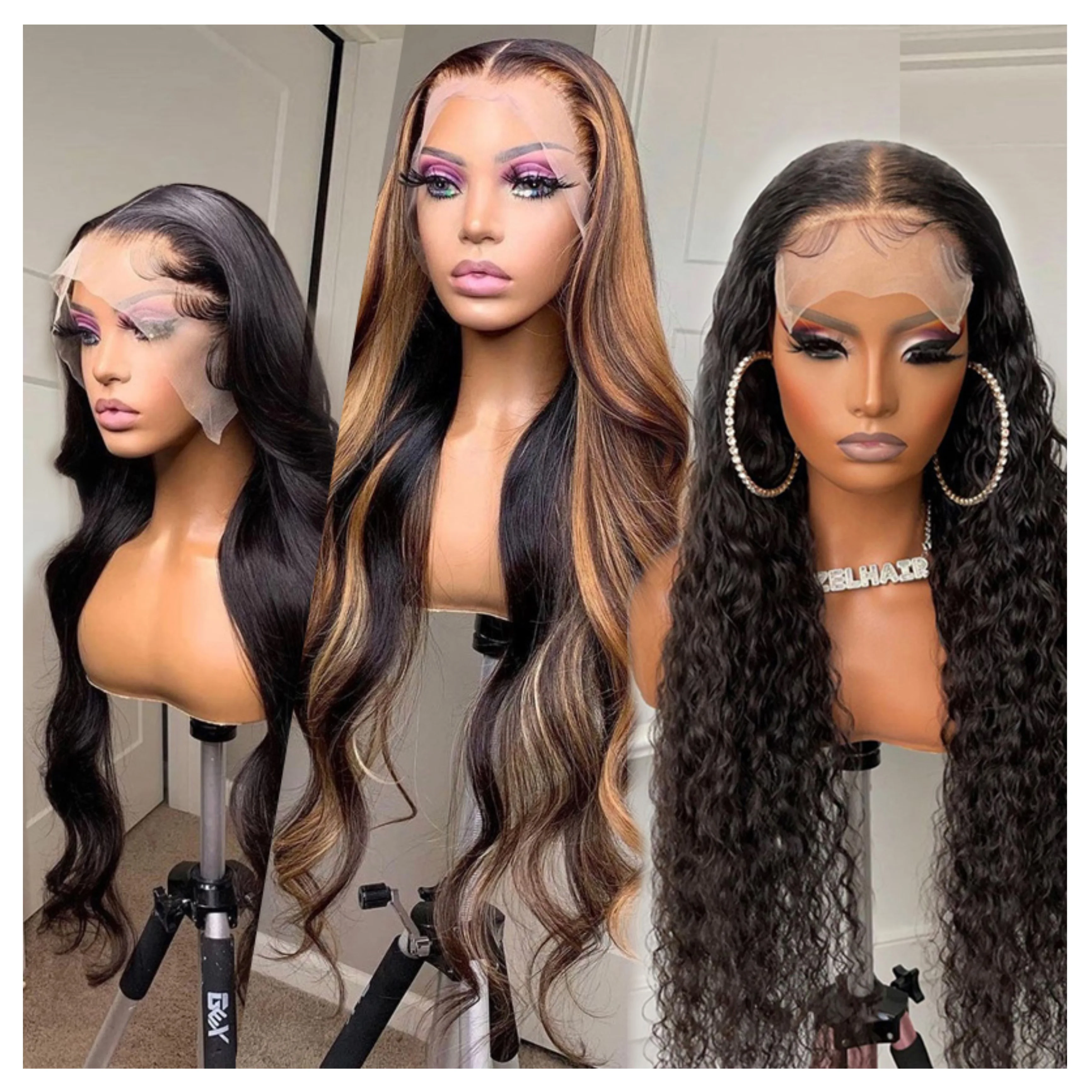 150% 180% Density HD Full Lace Human Hair Wigs For Black Women,Wholesale Brazilian Virgin Hair Transparent Lace Front Wig