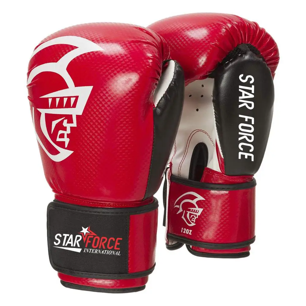 Fashion PU Leather Boxing Gloves for Training Martial Arts New Black Red OEM Logo Thai Color Material Adults People Origin Type