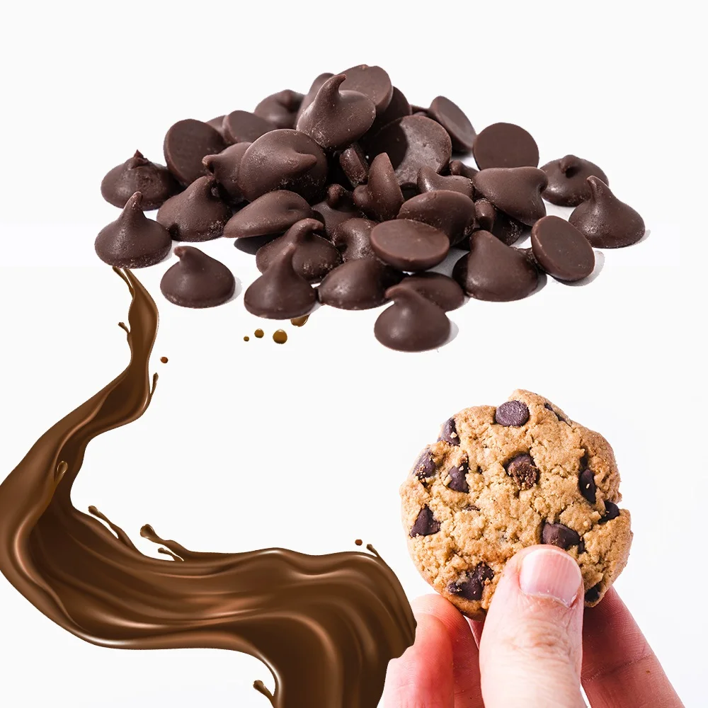
 Вставка топпинга темного шоколада и ароматизатор для выпечки, шоколадные чипсы круглой формы  
