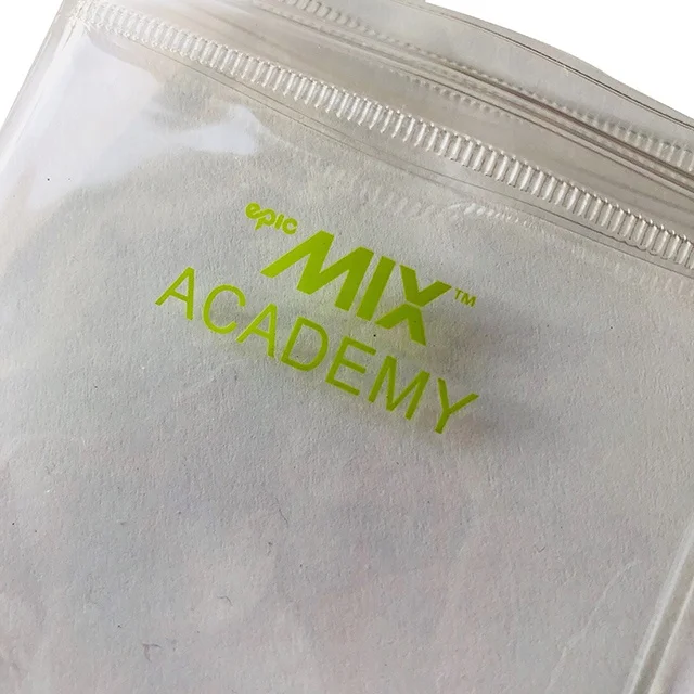 Customized Clear Plastic PVC Silk Printing Logo One Touch Card Holder with Zipper