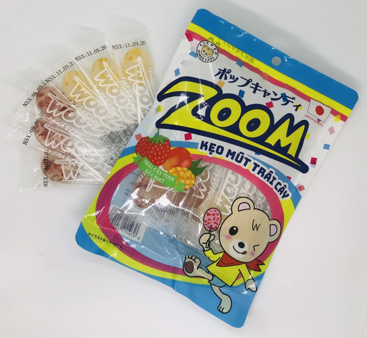 
 Фруктовый леденец с сушеной клубникой и манго-японское качество  