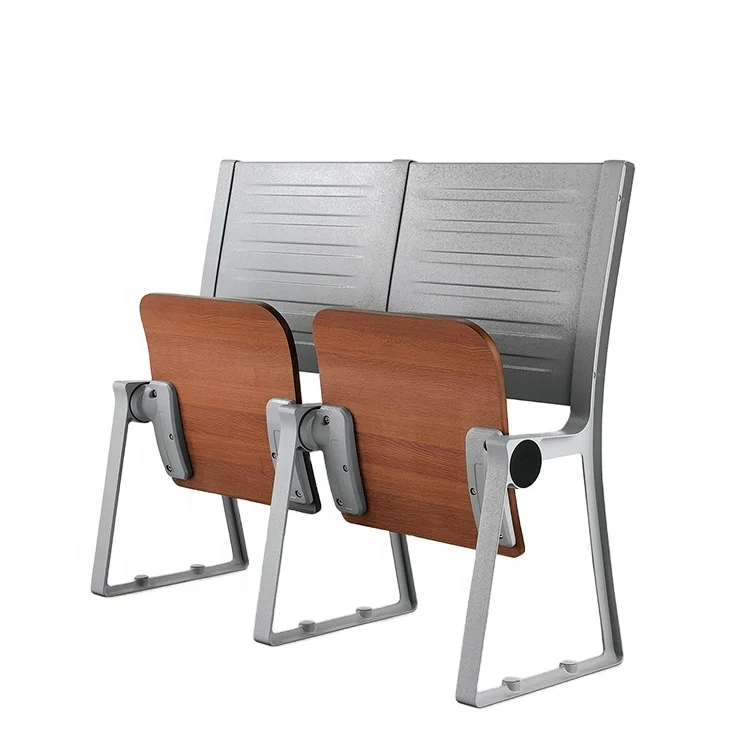 College Furniture 2 Seater School Chair and Desk  Metal Lecture Hall Student University Folded Desks