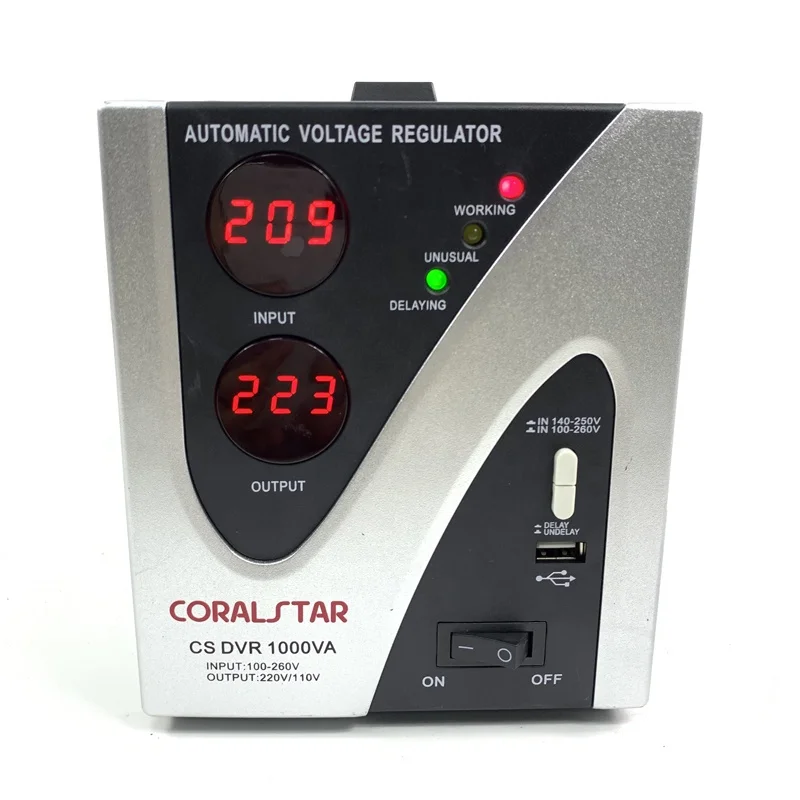 CORALSTAR Guangzhou Factory  Digital Number Display 1000VA Power Voltage Regulator