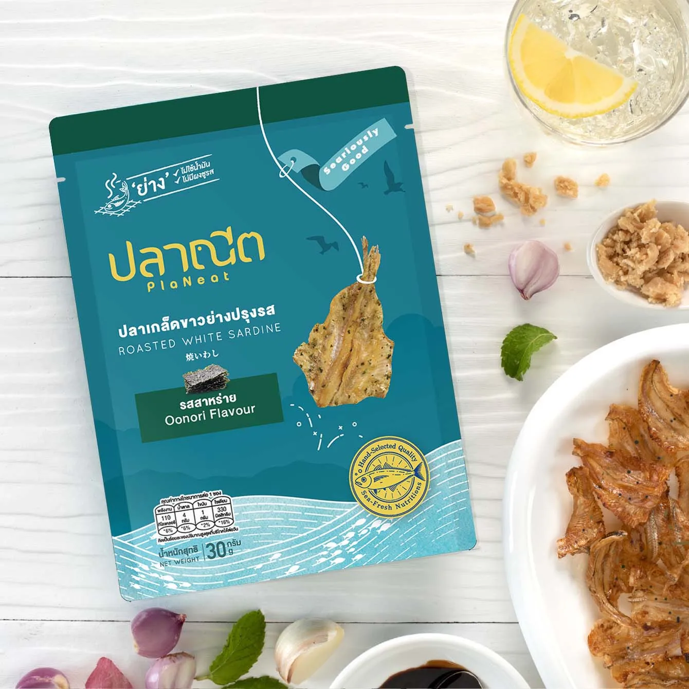 Высококачественная закуска для морепродуктов жареная белая Сардина рыбы ароматизатор Aonori с сертификатом HACCP