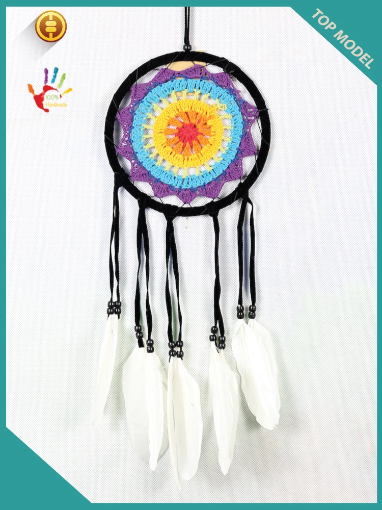 Cheap Crocheted macrame  Dream catcher 2019 wall hanging home decor