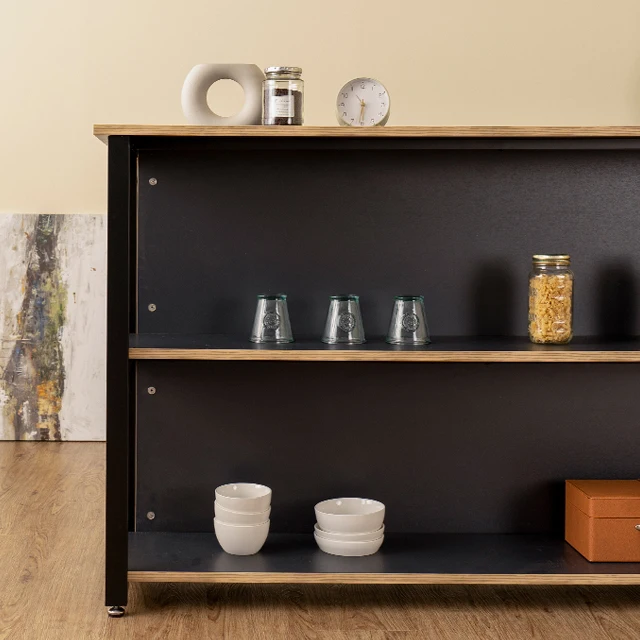 Bar Coffee Cafe Counter Tables furniture Korean Best selling Modern Wooden Iron Base Flat Pack Tall Kitchen Open Storage Table