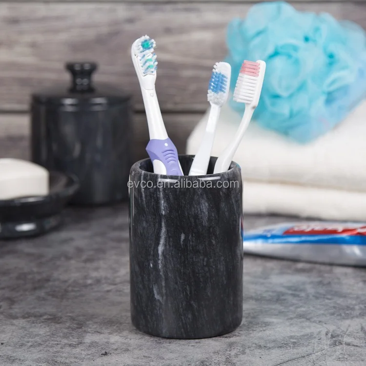 Spa Collection Natural Black Marble Bathroom Tumbler