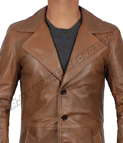 Slim Fit Mens - Leather Coats Men For Winter Arrival 2022 High Quality Custom Logo Long Coat for Men