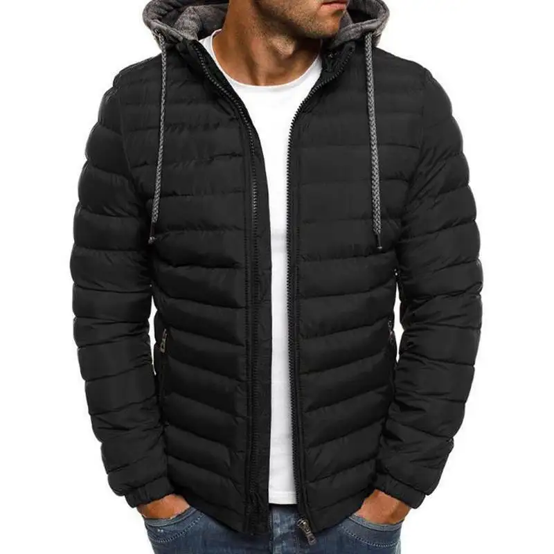 Men Padded Puffer Bubble Coat Warmer Jacket Zip Up Hooded Quilted Outwear Casual bubble jacket 2020