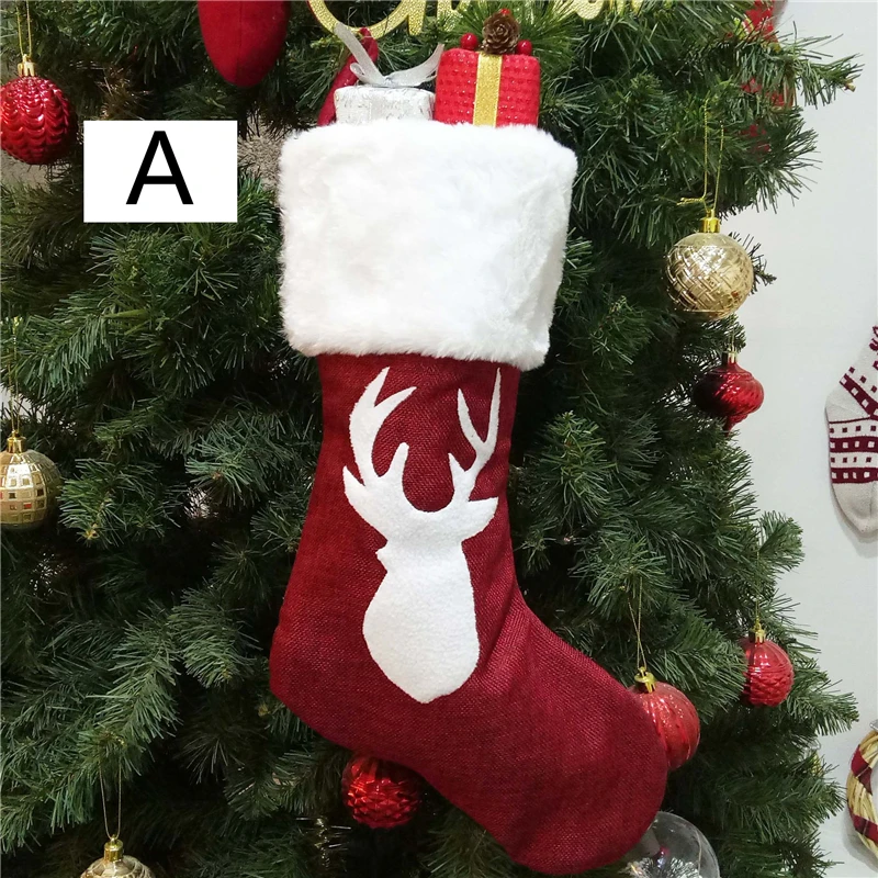 High Quality Soft Christmas Stocking Socks with Santa and Elk for Christmas Celebration