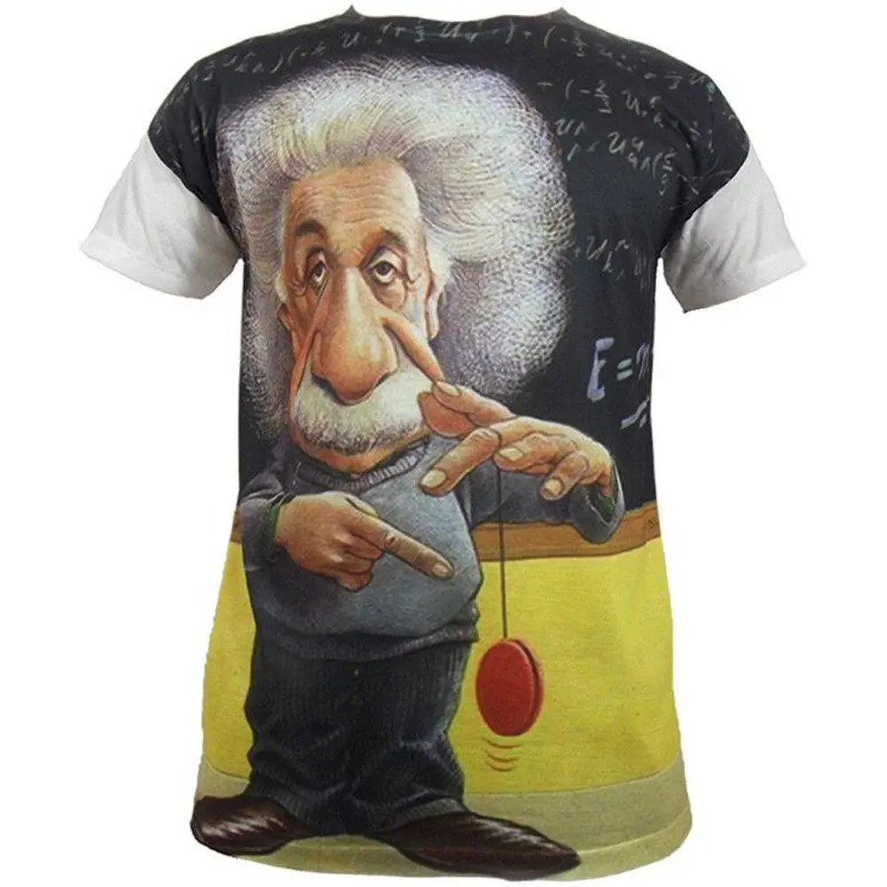 ALBERT EINSTEIN SUBLIMATION FULL FRONT PRINT T-SHIRT/TOPS/Funny/ALL SIZES