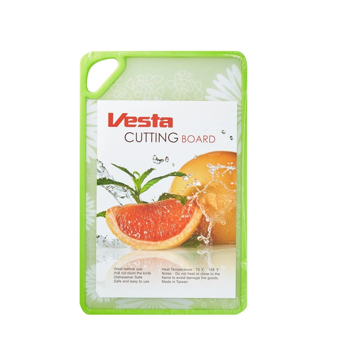 Kitchen Accessories White/Green Rectangle Drawing Board Pe Cutting Board 40x25.5x1.3Cm Chopping Blocks