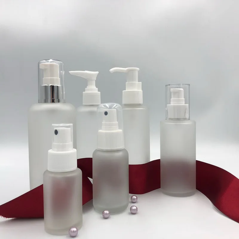 Cosmetic packaging frost glass spray lotion bottle