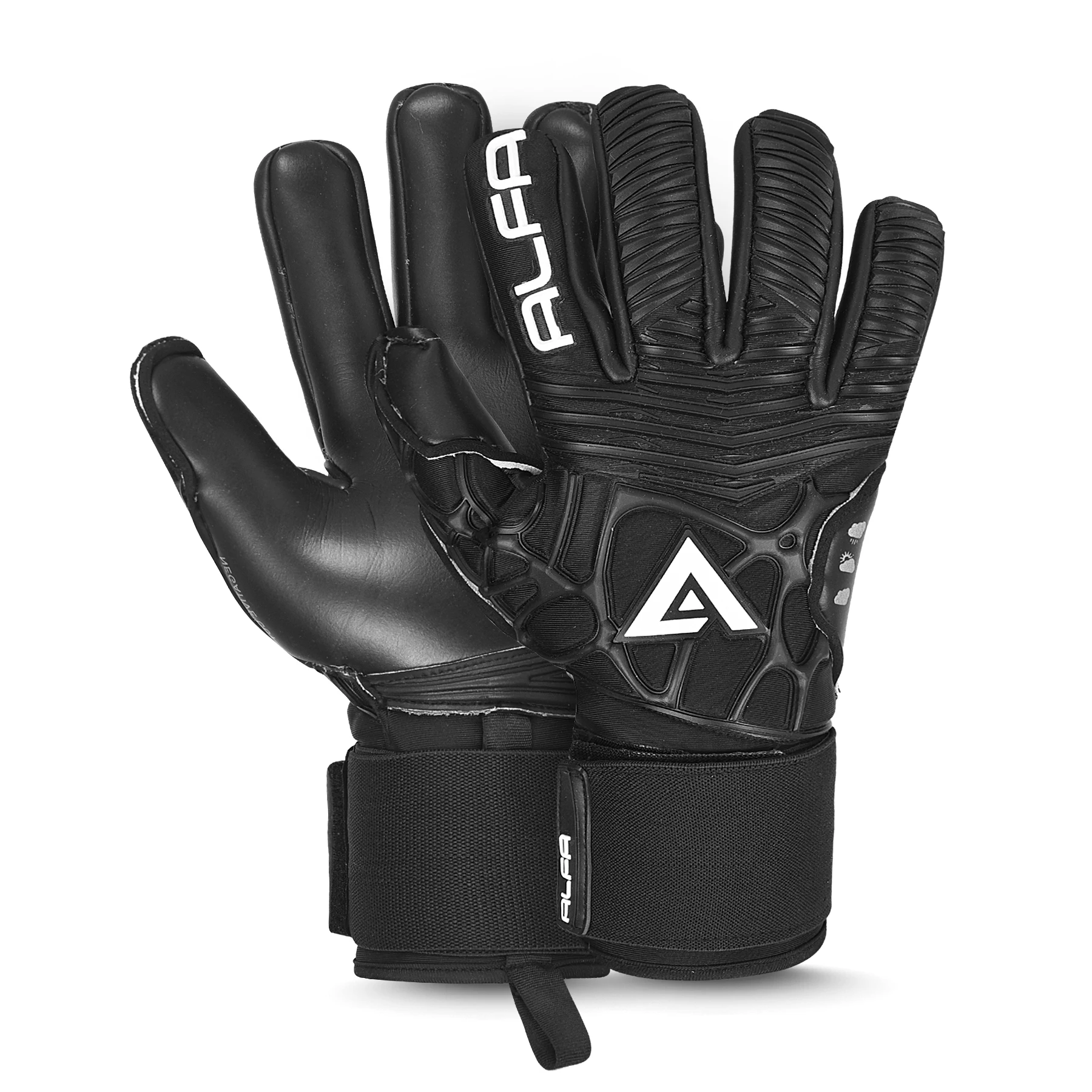 Flour Goalkeeper Gloves Alfa Logo Best Quality Goalkeeper Gloves Finger save Goalkeeper Gloves