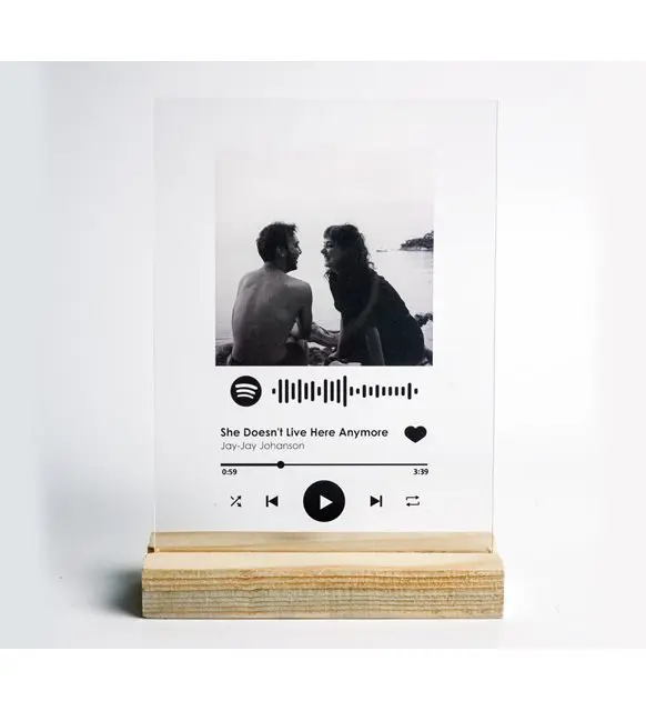 
spotify Spotify Plague Glass Clear Plexiglass Album Song Name Artist UV Printing Personal Sweet Memories Presented Acrylic M 