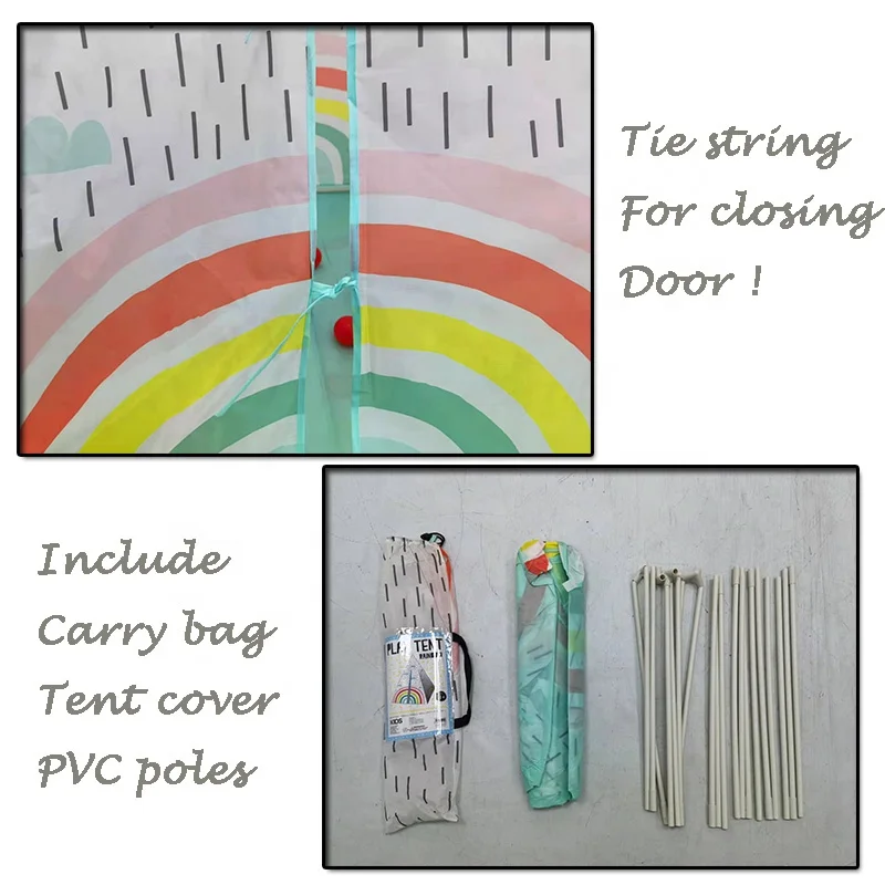 Factory Price Rainbow teepee portable Kids play teepee waterproof kids Teepee play tent A-Frame