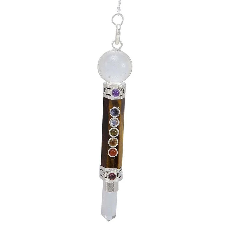 Best Quality Tiger Eye Stone Wand Chakra Pendulum Dowsing Reiki Healing Stone Balancing Gemstone Energy Generator tarot reader