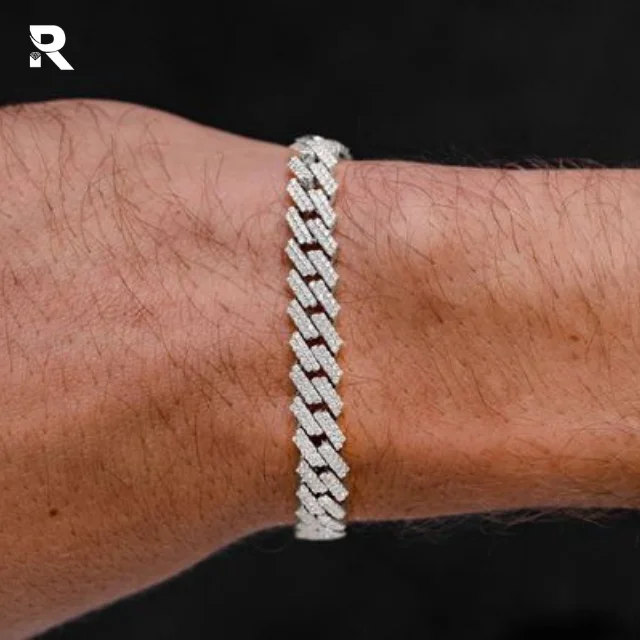 5 50 карат Круглый в форме ромба с поднятым Майами кубинский браслет из 14-каратного золота покрытием для женщин