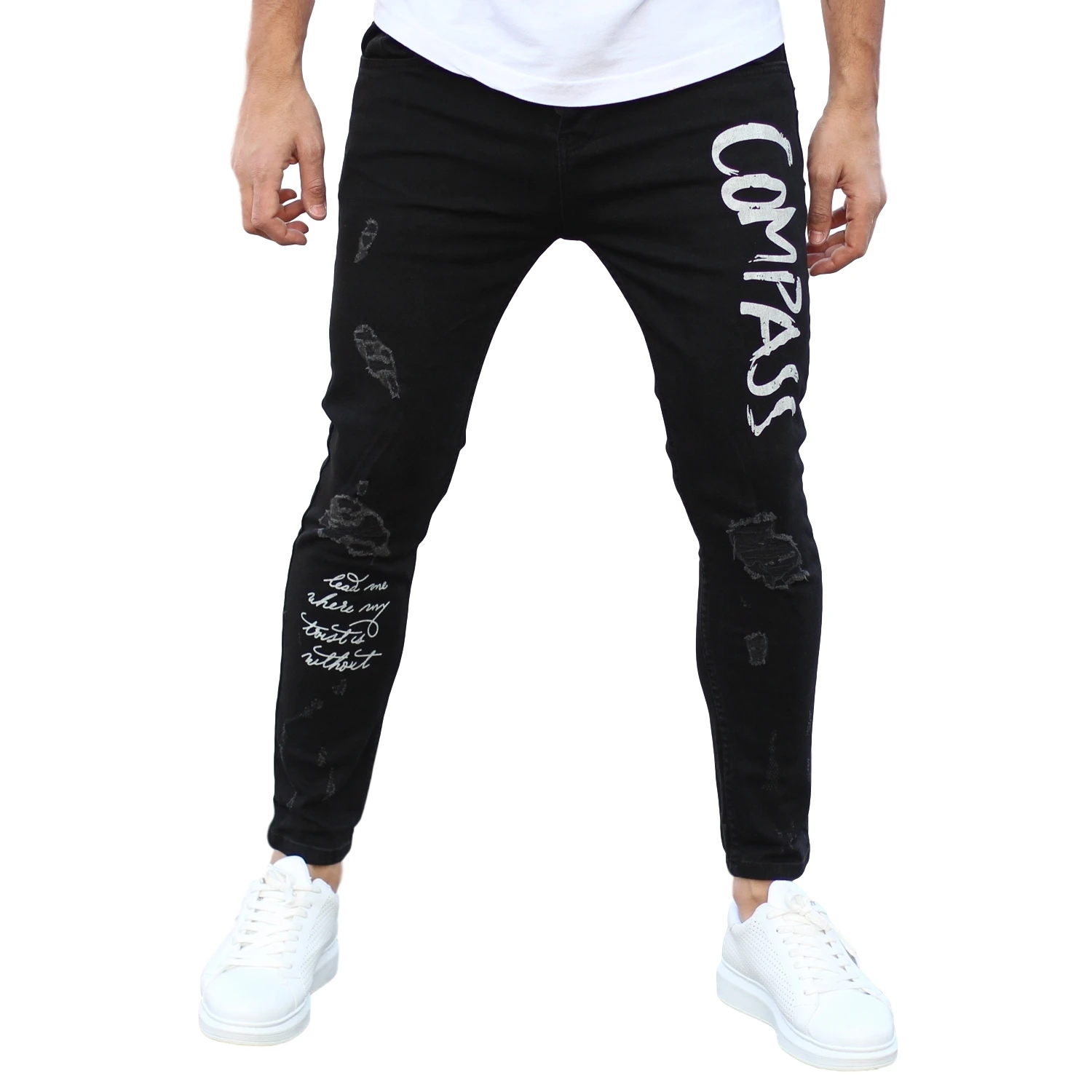 Casual 100% Denim Cotton Fabric Men Graphics Slim Fit Jeans in Black Oekotex Fabric High Quality with Wholesale Offer Trend 2023