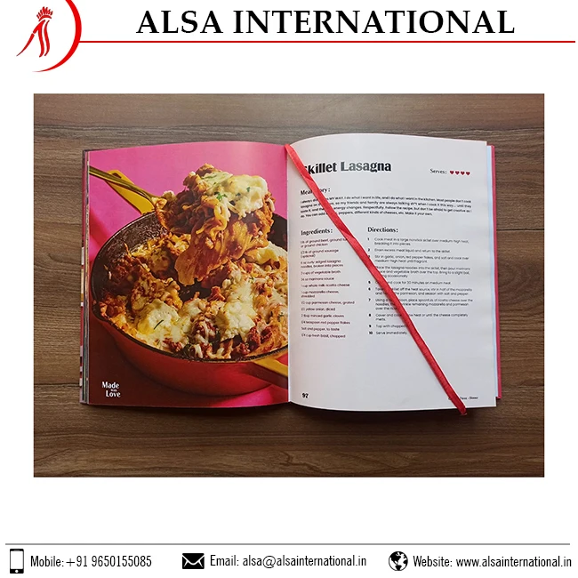 Hard Bound Best Cook Books Printing With Red Strip Glossy Cover Buy at Minimal Price on Bulk Purchase