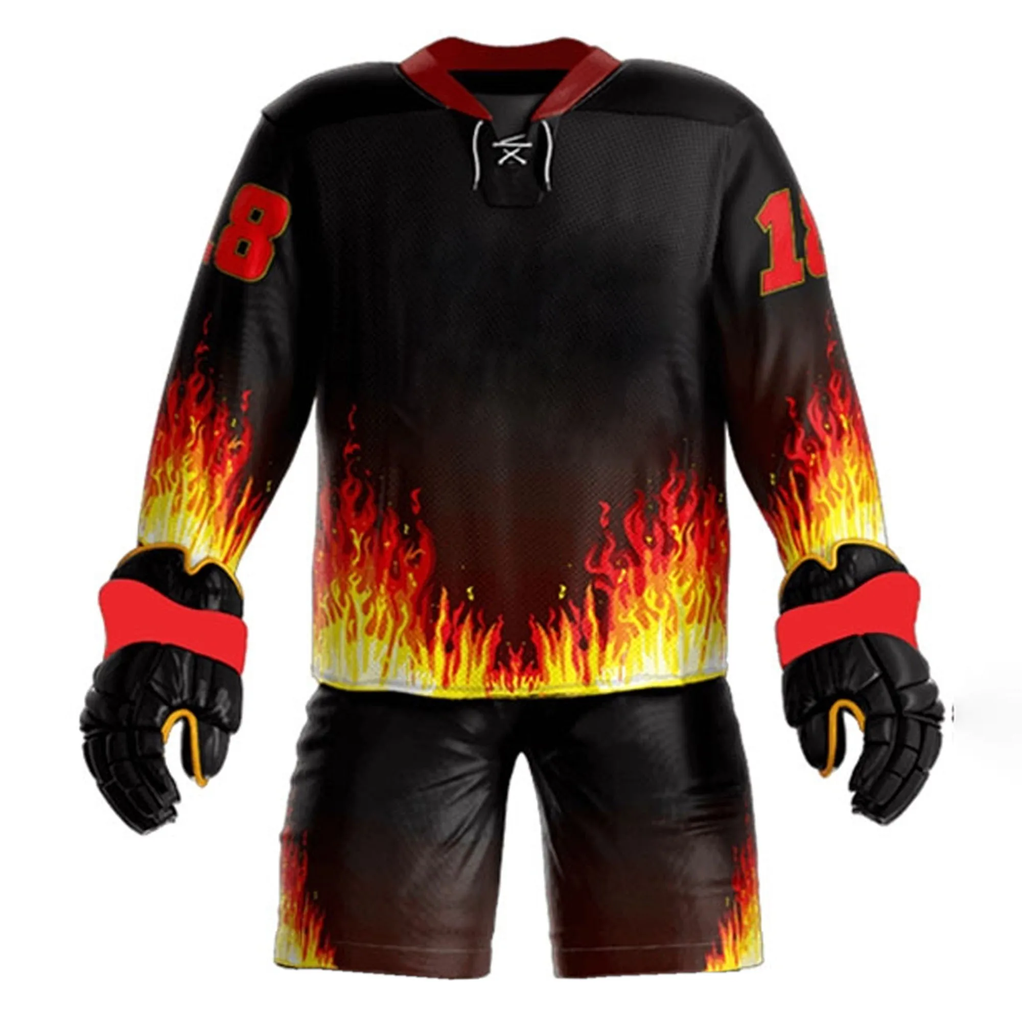 Униформа для хоккея с шайбой Высококачественная униформа двусторонняя колледжа