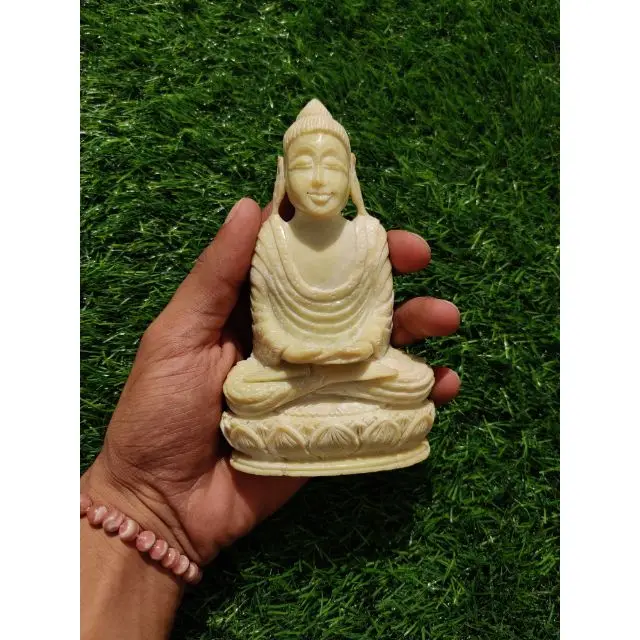 Serpentine Buddha statue Small Buddha Statue Brass Buddha Idol Religious Lucky Gift Decor Showpiece
