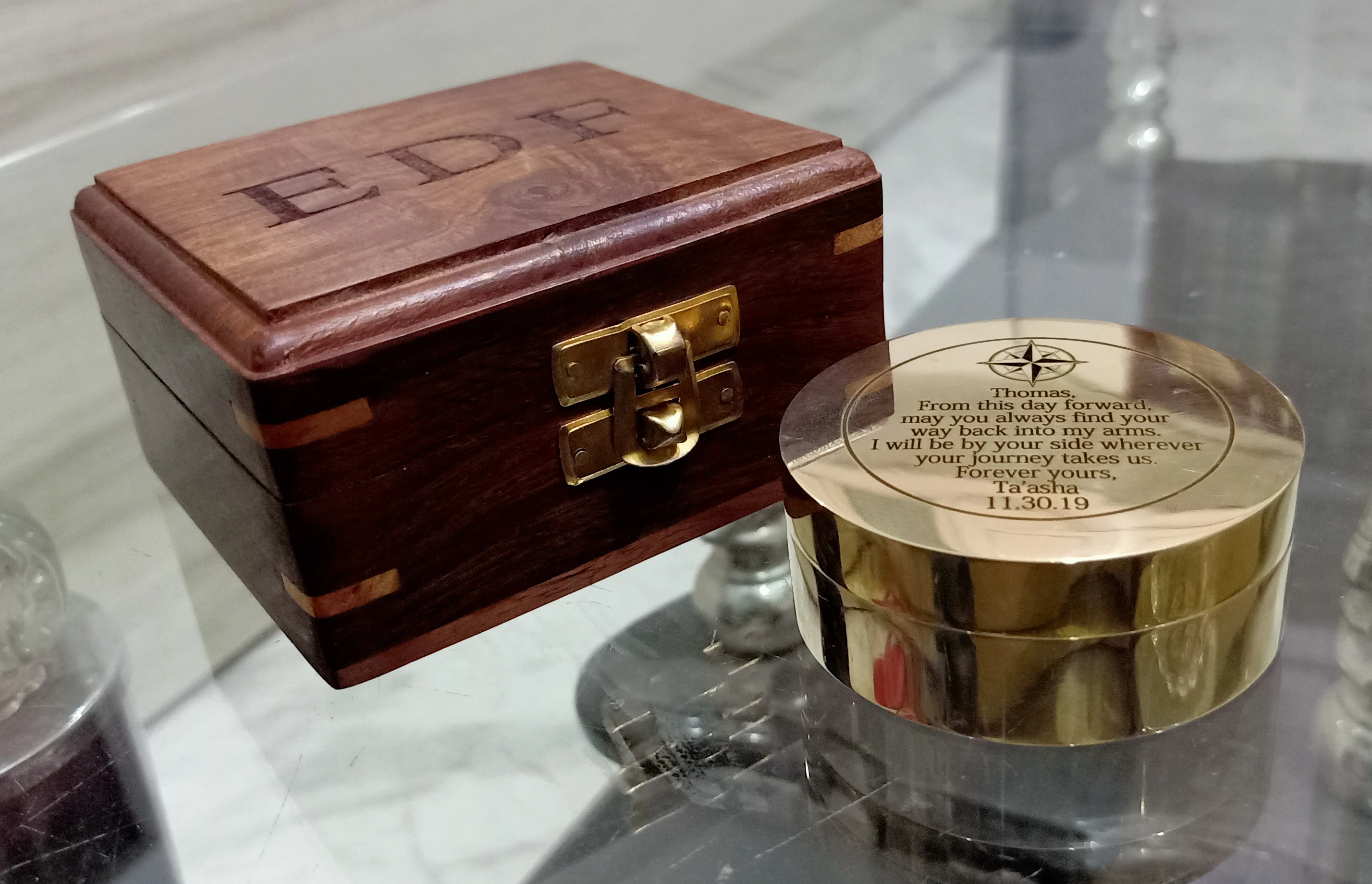 Компас Sundial Подарок на годовщину компас гравированный Морской для кемпинга и