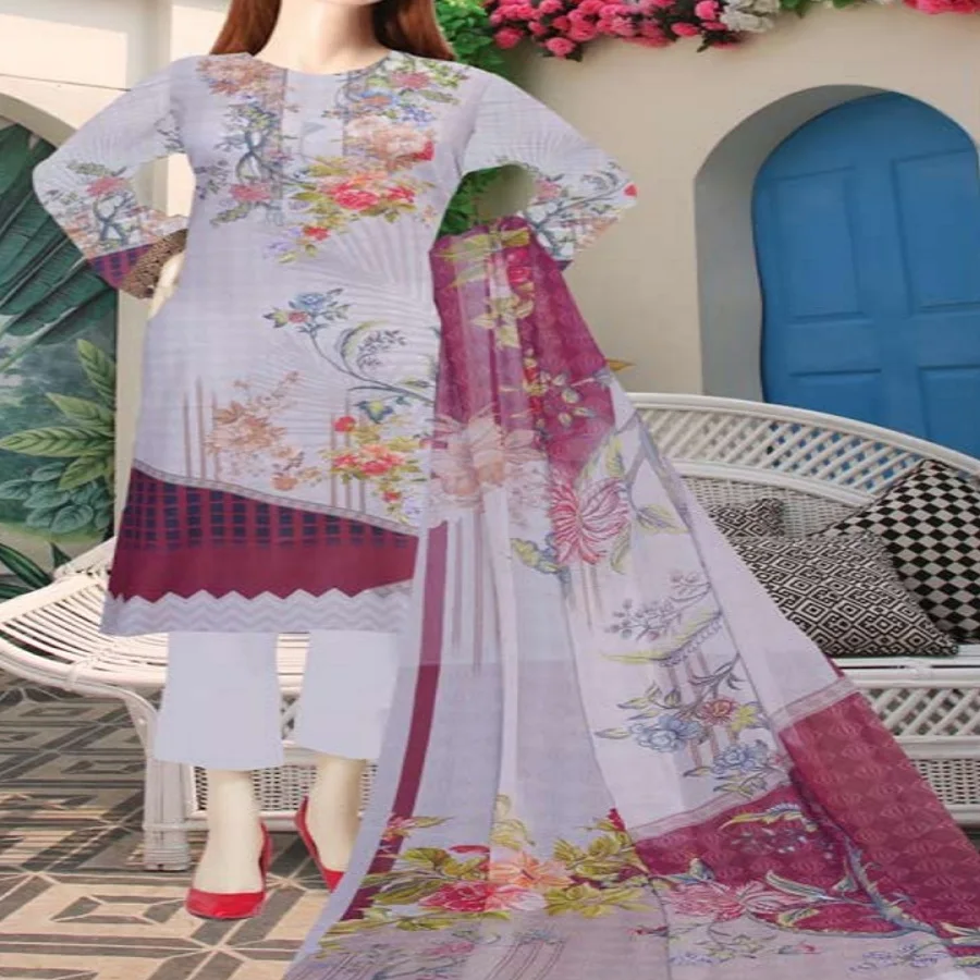 Un-Stitched Cotail Lawn Suits 3 Piece for women