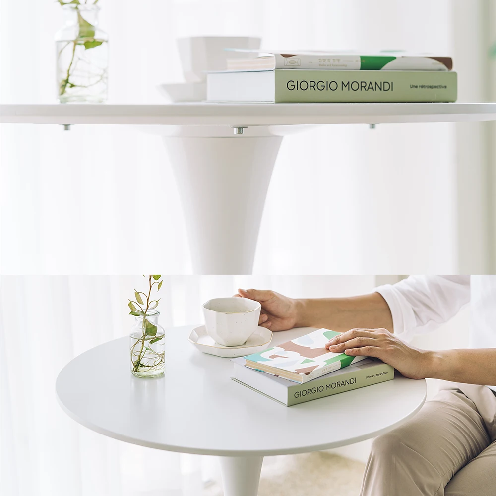 Dining Table Tulip Base Nordic White Luxury Small Furniture Restaurant Room Wood Round Modern Set Dinning Metal Dining Tables