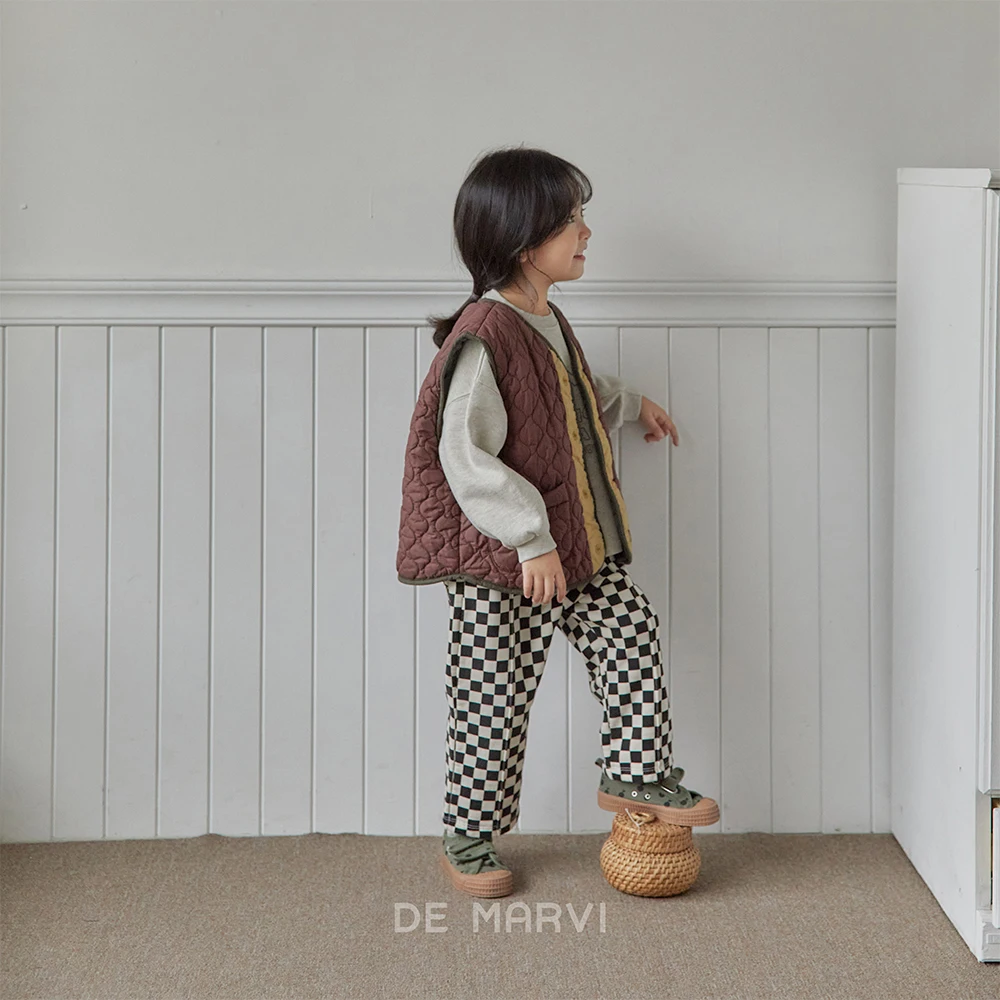 DE MARVI Kids Toddler Duo color quilted vest Reversible Vest Winter Boys Girls Winter Clothing Wholesale Korean Manufacturer MAD