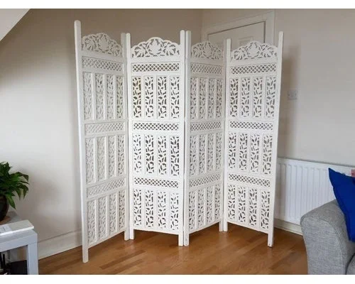 Деревянные ручной работы 4 панель с изображением белого деревянного пола номер раздела/делитель