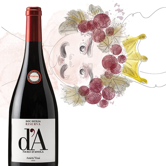 Special Selection of Nero dAvola Sicilia Doc Riserva - D A Antichi Vinai 1877 Red Wine from Sicily 14 % 75