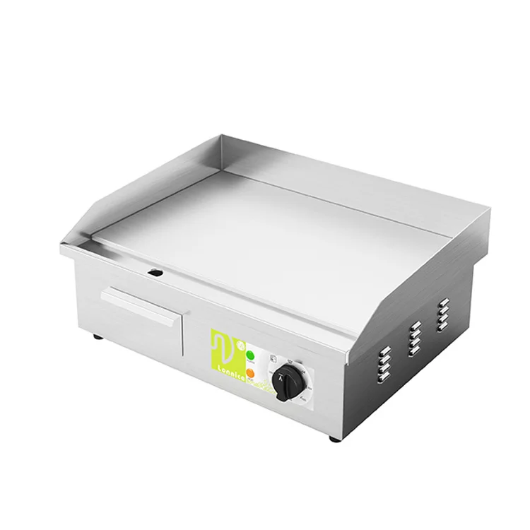 Professional Kitchen Electric Frying Hot Plate Griddle Grill Heavy Duty Cooking Machine With Oil Collection For Steak Fried Egg