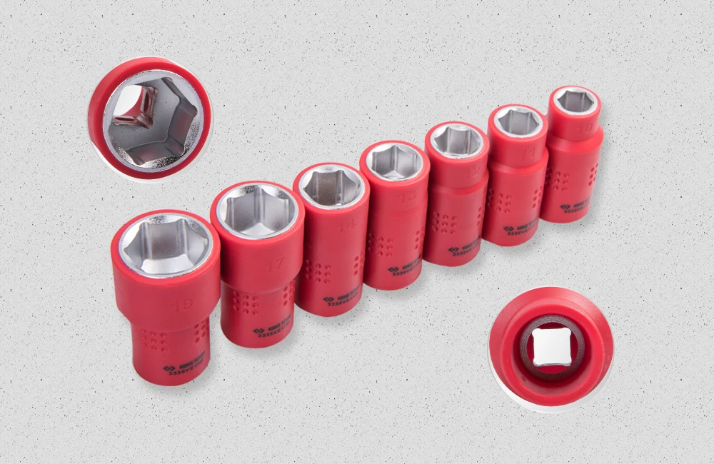KING TONY Best 14 PCS 3/8 Inch VDE Insulated Tool Set Industrial Insulated Socket Set 35VE01MRV