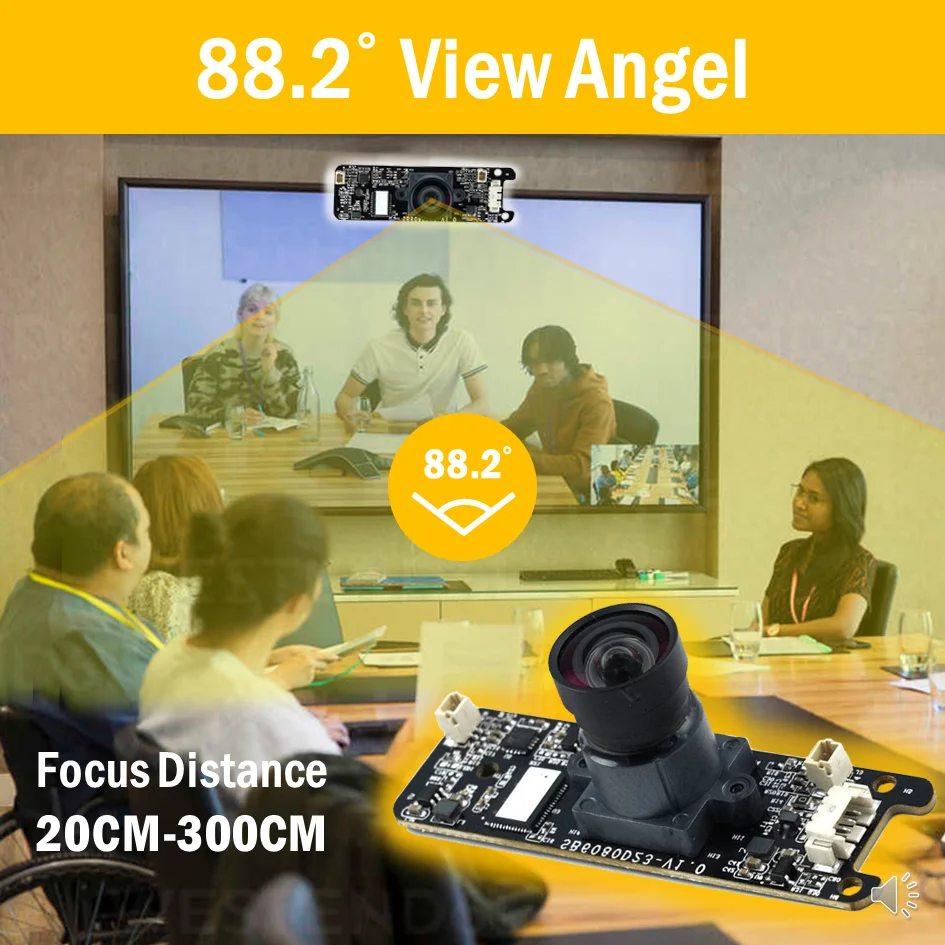 4K SONY IMX415 USB 2.0 Camera Module With 2*Digital Mic for Conference