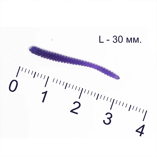 50 PCs Fishing lures shaman microworm. Color 004. Silicone worms. Summer fishing, winter fishing. Length 30mm.
